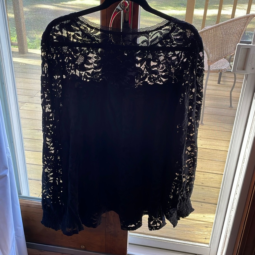NWT torrid Black Lace Long Sleeve Top size 2, XXL, 18-20